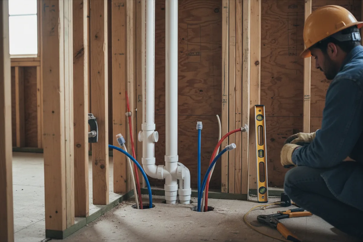Drain and supply rough-in during Leak Detection in Clifton