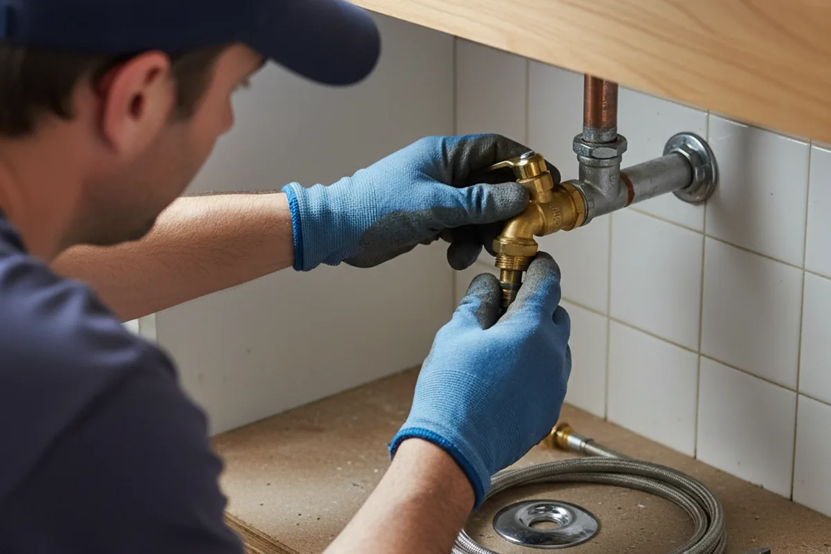 Shutoff valve and fitting work during Burst Pipe Repair in Clifton
